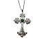 Vintage sparkling Alloy Rhinestone Cross Pendants Necklaces for Women, Platinum, 19.69 inch(50cm)