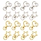 20Pcs 4 Styles Heart/Star Alloy Swivel Clasps, Lanyard Push Gate Snap Clasps, Platinum & Golden, 34~35x24x6mm, Hole: 9x5mm, 5pcs/styles