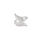 Non-Tarnish 304 Stainless Steel Leaf Open Cuff Ring for Women, Stainless Steel Color, US Size 6 3/4(17.1mm)