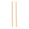 304 Stainless Steel Pendants, Rectangle/Bar, Real 24K Gold Plated, 43x1.5x1.5mm, Hole: 2mm