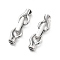Brass Fold Over Clasps, Cadmium Free & Nickel Free & Lead Free, Rectangle, Real Platinum Plated, 24.5mm