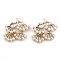 Zinc Alloy Pendants, with Plastic Beads, Branch, Light Gold, 23x27x7mm