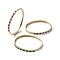Cubic Zirconia Hinged Bangle, Golden Brass Jewelry for Women, Mixed Color, Inner Diameter: 2-3/8 inch(5.9cm)