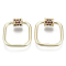 Brass Micro Pave Cubic Zirconia Screw Carabiner Lock Charms, for Necklaces Making, Heart, Square, Real 18K Gold Plated, Nickel Free, Coral, 20x20x2mm, Screw: 7x6mm
