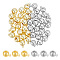 40Pcs 2 Colors Brass Crimp Beads, Round, Platinum & Golden, 4x3.5x3mm, Hole: 1.2mm, 20pcs/color