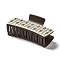 Imitation Leather with Plastic Large Hair Claw Clips, for Girl Women Thick Hair, Rectangle with Geometric Pattern, Coconut Brown, 50x105x44.5mm