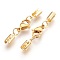 304 Stainless Steel Lobster Claw Clasps, with Cord Ends, Golden, 36mm