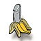 Banana Alloy Enamel Pin Broochs, Cadmium Free & Lead Free, Yellow, Black, 26.5x18x1.5mm