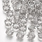 Brass Beads, with Cubic Zirconia, Large Hole Beads, Cadmium Free & Nickel Free & Lead Free, Crown, Real Platinum Plated, 8x6mm, Hole: 6mm