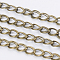 Iron Double Link Chains, Unwelded, with Spool, Lead Free and Nickel Free, Antique Bronze, Link: 7x8x0.8mm, about 164.04 Feet(50m)/roll