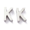 Tarnish Resistant 304 Stainless Steel Charms, Alphabet, Stainless Steel Color, Letter.K, 8x5x3mm, Hole: 1.8mm