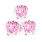 Resin Pendants, with Golden Iron Findings, Heart, Pink, 23x18x11mm, Hole: 2mm