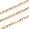 Ion Plating(IP) 304 Stainless Steel Figaro Chains, Unwelded, with Spool, Golden, 4x3x0.8mm & 6.5x3x0.8mm, about 32.8 Feet(10m)/roll