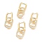 Soda Pull Tab Earrings, Brass Micro Pave Clear Cubic Zirconia Huggie Hoop Earrings, Long-Lasting Plated, Oval, Real 18K Gold Plated, 34mm, Pin: 1mm