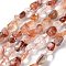 Natural Red Hematoid Quartz/Ferruginous Quartz Beads Strands, Nuggets, Tumbled Stone, 7~13x4.5~10x4.5~10mm, Hole: 1.2mm, about 44~46pcs/strand, 15.08''~16.14''(38.3~41cm)