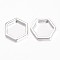 Alloy Linking Rings, Hexagon, Platinum, 22x19.5x2.5mm