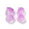 Transparent Glass Beads, Peanut, Baking Paint, Orchid, 23x11.5x11mm, Hole: 1.5mm