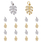 DICOSMETIC 16Pcs Monstera Leaf Charms Cubic Zirconia Tropical Leaf Pendants Golden Plant Charms Rhinestone Brass Charms with 3mm Open Jump Ring for DIY Jewelry Making