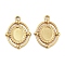 304 Stainless Steel Pendant Cabochon Settings, Oval, Golden, Tray: 8x6mm, 21.5x16x2.5mm, Hole: 1.8mm