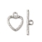 Non-Tarnish 304 Stainless Steel Toggle Clasps, Heart, Stainless Steel Color, Heart: 16.5x13.5x2mm, Hole: 3mm, Bar: 22x6x2mm, Hole: 3mm.