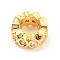 Rack Plating Brass Micro Pave Cubic Zirconia Beads, Long-Lasting Plated, Lead Free & Cadmium Free, Round Ring with Horse Eye, Real 18K Gold Plated, 8x3.5mm, Hole: 4mm