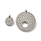 Non-Tarnish 304 Stainless Steel Pendants, Flat Round Charm, Stainless Steel Color, 28x25x3mm, Hole: 2mm, 2pcs/set