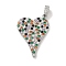 Brass Micro Pave Cubic Zirconia Pendants, Cadmium Free & Nickel Free & Lead Free, Heart, Real Platinum Plated, 28x19.5x2mm, Hole: 5mm
