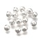 Brass Beads, Long-Lasting Plated, Frosted Round, Nickel Free, 925 Sterling Silver Plated, 8.5x8mm, Hole: 1.8mm