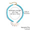 Bohemian Round Synthetic Turquoise & Natural Shell Beaded Necklaces with Alloy End Chains, Golden, White, 16.54 inch(42cm)