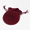 Velvet Bags, Calabash Shape Drawstring Jewelry Pouches, Medium Violet Red, 9x7cm