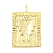 Brass Micro Pave Clear Cubic Zirconia Pendants, Cadmium Free & Nickel Free & Lead Free, Rectangle, 20.5x13x4mm, Hole: 1.8mm
