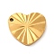 Ion Plating(IP) 304 Stainless Steel Pendants, Heart Charm, Golden, 17x19x2mm, Hole: 1.6mm