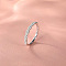 Twist 925 Sterling Silver Micro Pave Clear Cubic Zirconia Finger Rings, Platinum, US Size 8(18.1mm)