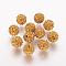 Polymer Clay Rhinestone Beads, Grade A, Round, Pave Disco Ball Beads, Topaz, 10x9.5mm, Hole: 1.5~1.8mm