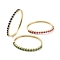 Cubic Zirconia Hinged Bangle, Golden Brass Jewelry for Women, Mixed Color, Inner Diameter: 2-3/8 inch(6.05cm)