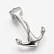 Non-Tarnish 304 Stainless Steel Anchor Hook Clasps, For Leather Cord Bracelets Making, Stainless Steel Color, 43x29x7mm, Hole: 5x9.5mm