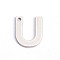 Non-Tarnish 304 Stainless Steel Letter Charms, Letter.U, 11x9x0.8mm, Hole: 1mm