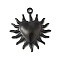 Ion Plating(IP) 304 Stainless Steel Pendants, Heart Charm, Black, 27x24x3.8mm, Hole: 2mm