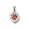 304 Stainless Steel Micro Pave Cubic Zirconia Pendants, Heart, 12.5x9.5x3.5mm, Hole: 4.5x2.5mm