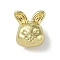 Rack Plating Brass Beads, Long-Lasting Plated, Lead Free & Cadmium Free, Rabbit, Real 18K Gold Plated, 9.5x8x8mm, Hole: 2.5mm