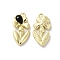 Glass Flower Of Life Pendant, with Light Gold Alloy Findings, Lead Free & Cadmium Free, Black, 23x11.5x4mm, Hole: 1.8mm