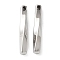 304 Stainless Steel Pendants, Twist Rectangle Charm, Stainless Steel Color, 40x5x5mm, Hole: 4x3mm