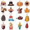64Pcs 16 Styles Thanksgiving Day Alloy Enamel Pendants, Light Gold, Mixed Shapes, Mixed Color, 13.5~23x8.5~20x1.5~1.6mm, hole: 1.6~1.8mm, 4pcs/style