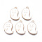 Alloy Enamel Pendants, Halloween, Cadmium Free & Lead Free, Ghost, Light Gold, White, 23x16x1.5mm, Hole: 2mm