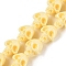 Synthetic Coral Carved Beads Strands, Dyed, Skull, Champagne Gold, 14x11.5x10mm, Hole: 0.9mm, about 26pcs/strand, 13.39''(34cm)
