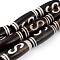 Tibetan Style Money Hook dZi Beads Strands, Natural Agate Beads, Dyed & Heated, Column, Money Hook Pattern, 29~32x9~13mm, Hole: 1.8~2mm, about 10pcs/strand, 12 inch(30cm)