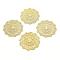 Brass Filigree Joiners, Lead Free & Cadmium Free & Nickel Free, Flower, Raw(Unplated), 56x4mm, Hole: 1~3mm