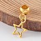 Star Alloy European Dangle Charms, Large Hole Pendants, Golden, 26x12x1mm, Hole: 4.5mm