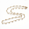 304 Stainless Steel Chain Necklaces, with Lobster Claw Clasps, Ion Plating (IP), Crescent Moon, Golden, 17.7 inch(45cm)