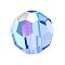 Preciosa® Crystal Beads, Czech Crystal, 451 19 602 Round, 30050 200 Sapphire AB, 4mm, Hole: 1mm